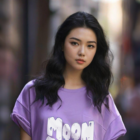 Women Lavender Oversized T-shirt - The Moon child