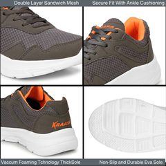 The Trip Star Grey Running Shoe with EVA Sole  | Sports,Walking,Jogging,Casual| Lightweight & Comfortable