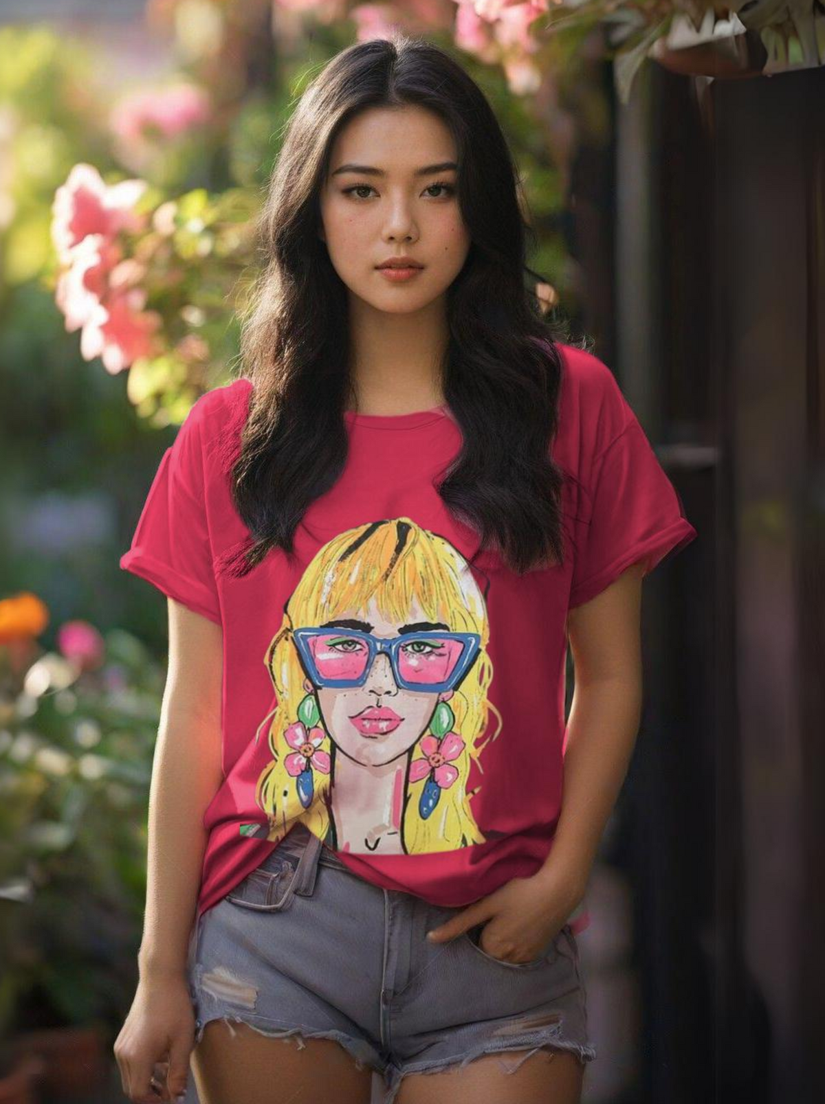 Women Oversized Hot Pink T-shirt - Dream women