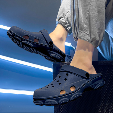 Men Gemini Navy Clogs/Sandals with Adjustable Back Strap | Comfortable & Lightweight| Stylish & Anti-Skid| Waterproof