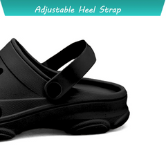 Men Gemini Black Clogs/Sandals with Adjustable Back Strap | Comfortable & Lightweight| Stylish & Anti-Skid| Waterproof