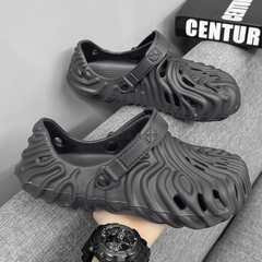 The Comet Dark Grey Clogs/Sandals with Adjustable Back Strap | Comfortable & Lightweight| Stylish & Anti-Skid| Waterproof