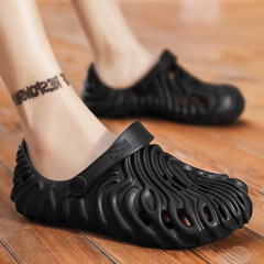 The Comet Black Clogs/Sandals with Adjustable Back Strap | Comfortable & Lightweight| Stylish & Anti-Skid| Waterproof