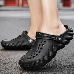 Men Orion Black Clogs/Sandals with Adjustable Back Strap | Comfortable & Lightweight| Stylish & Anti-Skid| Waterproof