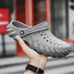 Men Orion Grey Clogs/Sandals with Adjustable Back Strap | Comfortable & Lightweight| Stylish & Anti-Skid| Waterproof