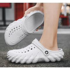 Men Orion White Clogs/Sandals with Adjustable Back Strap | Comfortable & Lightweight| Stylish & Anti-Skid| Waterproof