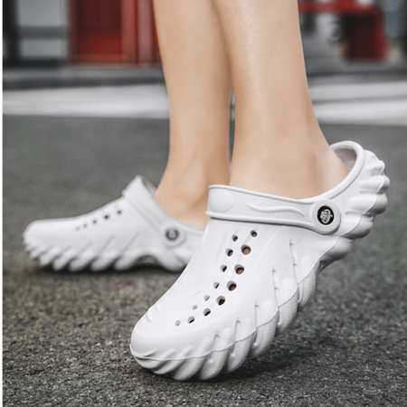 Men Orion White Clogs/Sandals with Adjustable Back Strap | Comfortable & Lightweight| Stylish & Anti-Skid| Waterproof