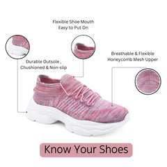 Gliders 3.0 | Lightweight Memory Foam Running Shoes for Women  | Pink