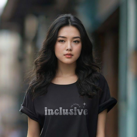 Future is Inclusive-Oversized Black Women Cotton Tshirt