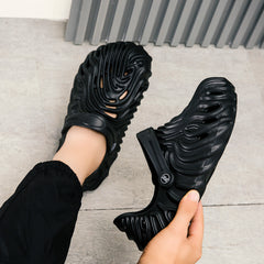 The Comet Black Clogs/Sandals with Adjustable Back Strap | Comfortable & Lightweight| Stylish & Anti-Skid| Waterproof