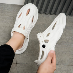 Men Razor White Clogs/Sandals with Adjustable Back Strap | Comfortable & Lightweight| Stylish & Anti-Skid| Waterproof