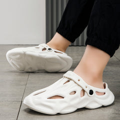 Men Razor White Clogs/Sandals with Adjustable Back Strap | Comfortable & Lightweight| Stylish & Anti-Skid| Waterproof