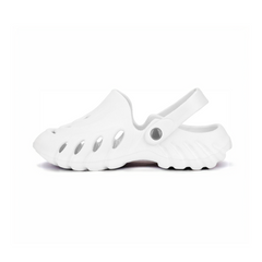 Men Shadow White Clogs/Sandals with Adjustable Back Strap | Comfortable & Lightweight| Stylish & Anti-Skid| Waterproof