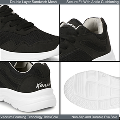 The Trip Star Black Running Shoe with EVA Sole  | Sports,Walking,Jogging,Casual| Lightweight & Comfortable