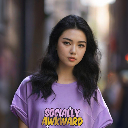 Socially Awkward-Oversized Lavender Women Tshirt