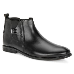 The Blackwood - Black Leather Slip On Chelsea Boots