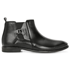 The Blackwood - Black Leather Slip On Chelsea Boots