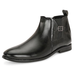 The Blackwood - Black Leather Slip On Chelsea Boots