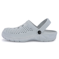 Men Clinkers Grey Clogs/Sandals with Adjustable Back Strap | Comfortable & Lightweight| Stylish & Anti-Skid| Waterproof