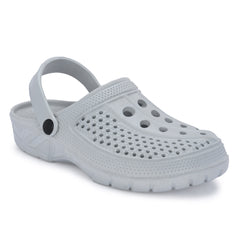 Men Clinkers Grey Clogs/Sandals with Adjustable Back Strap | Comfortable & Lightweight| Stylish & Anti-Skid| Waterproof