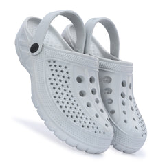 Men Clinkers Grey Clogs/Sandals with Adjustable Back Strap | Comfortable & Lightweight| Stylish & Anti-Skid| Waterproof