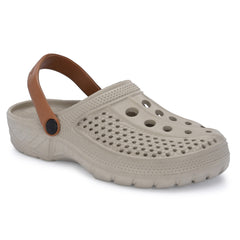 Men Clinkers Beige Clogs/Sandals with Adjustable Back Strap | Comfortable & Lightweight| Stylish & Anti-Skid| Waterproof