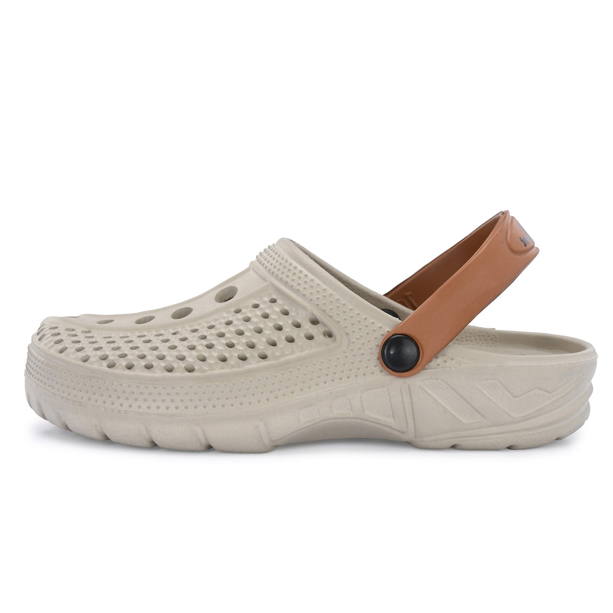 Men Clinkers Beige Clogs/Sandals with Adjustable Back Strap | Comfortable & Lightweight| Stylish & Anti-Skid| Waterproof