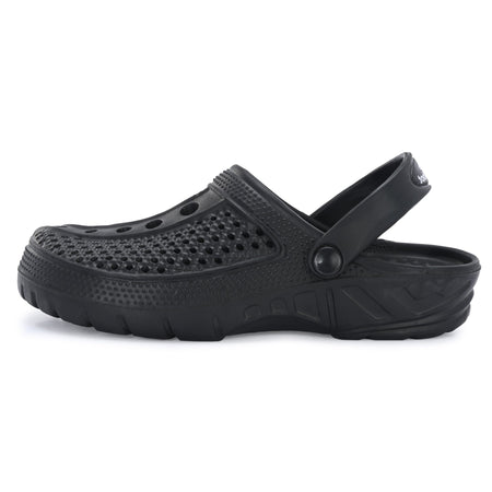 Men Clinkers Black Clogs/Sandals with Adjustable Back Strap | Comfortable & Lightweight| Stylish & Anti-Skid| Waterproof