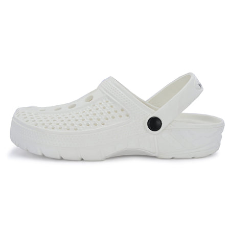 Men Clinkers White Clogs/Sandals with Adjustable Back Strap | Comfortable & Lightweight| Stylish & Anti-Skid| Waterproof