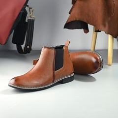 The Ashwood - Tan Leather Slip On Chelsea Boots