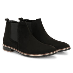 The Ebony - Black Suede Leather Slip On Chelsea Boots