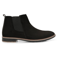 The Ebony - Black Suede Leather Slip On Chelsea Boots