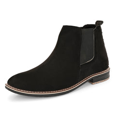 The Ebony - Black Suede Leather Slip On Chelsea Boots