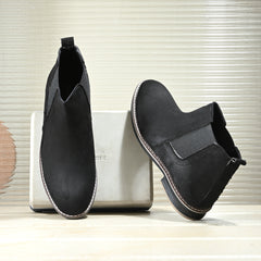 The Ebony - Black Suede Leather Slip On Chelsea Boots