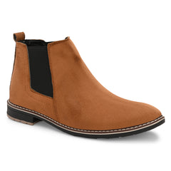 The Ebony - Tan Suede Leather Slip On Chelsea Boots