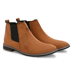 The Ebony - Tan Suede Leather Slip On Chelsea Boots