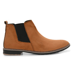 The Ebony - Tan Suede Leather Slip On Chelsea Boots