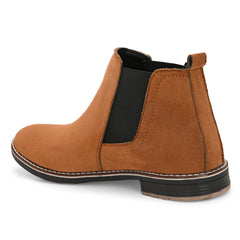 The Ebony - Tan Suede Leather Slip On Chelsea Boots