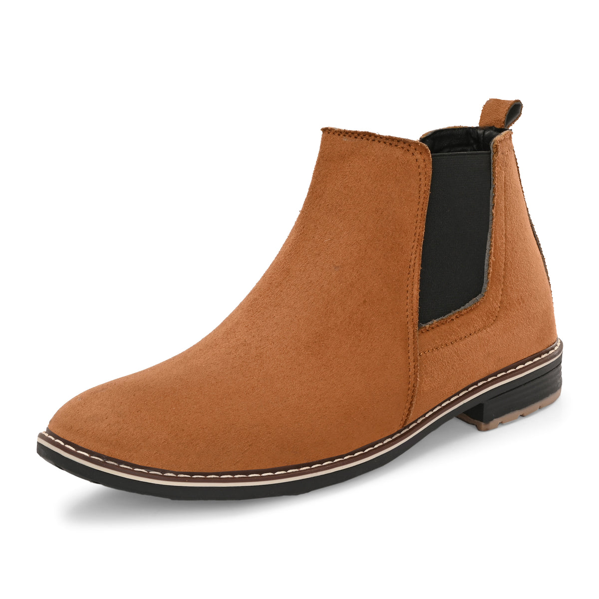 The Ebony - Tan Suede Leather Slip On Chelsea Boots