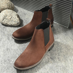 The Ebony - Brown Suede Leather Slip On Chelsea Boots