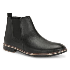 The Ashwood - Black Leather Slip On Chelsea Boots