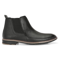 The Ashwood - Black Leather Slip On Chelsea Boots