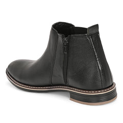 The Ashwood - Black Leather Slip On Chelsea Boots