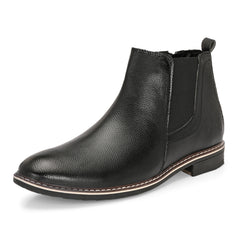 The Ashwood - Black Leather Slip On Chelsea Boots