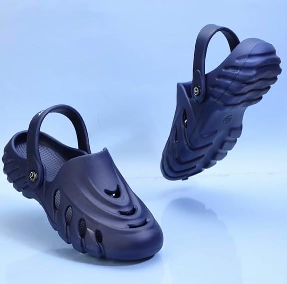 Men Shadow Navy Clogs/Sandals with Adjustable Back Strap | Comfortable & Lightweight| Stylish & Anti-Skid| Waterproof