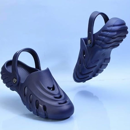 Men Shadow Navy Clogs/Sandals with Adjustable Back Strap | Comfortable & Lightweight| Stylish & Anti-Skid| Waterproof