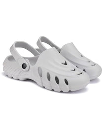 Men Shadow Grey Clogs/Sandals with Adjustable Back Strap | Comfortable & Lightweight| Stylish & Anti-Skid| Waterproof