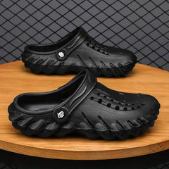 Men Orion Black Clogs/Sandals with Adjustable Back Strap | Comfortable & Lightweight| Stylish & Anti-Skid| Waterproof