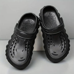 Men Orion Black Clogs/Sandals with Adjustable Back Strap | Comfortable & Lightweight| Stylish & Anti-Skid| Waterproof