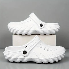 Men Orion White Clogs/Sandals with Adjustable Back Strap | Comfortable & Lightweight| Stylish & Anti-Skid| Waterproof